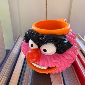 Vintage Muppets “Animal” Mug by Applause – 90s Collectible – Orange & Pink